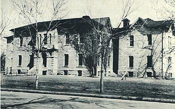 Central School after 1905 wings added, clock tower removed, photo courtesy Riley County Historical Museum