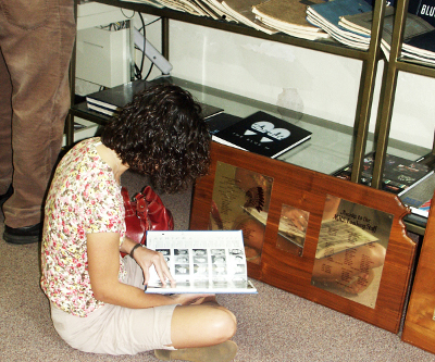 Anywhere is a good place to sit to peruse old yearbooks as this 1988 class member discovered.