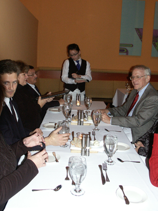 Tom Romig's table held lively conversation throughout the dinner, as did the table not pictured with other friends of Romig and Silva, who told stories of (and on) the Wall of Fame honorees. Great fun and good food was enjoyed by all.